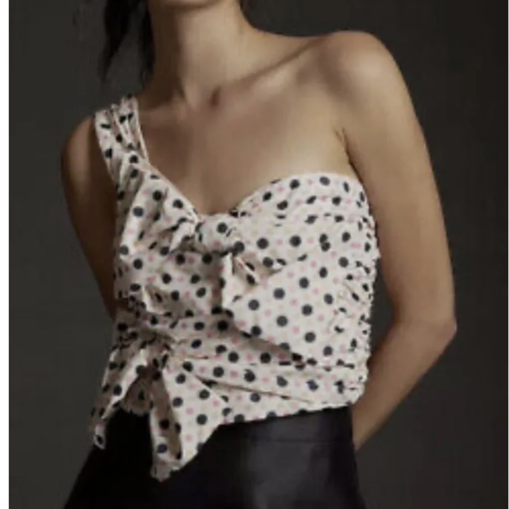 Anthropologie Maeve Damaged Bow Tie One Strap Blouse Sz 20W